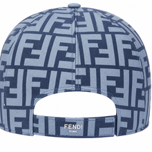 Casquette de baseball en tissu jacquard FF bleu et blanche