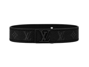 Bracelet LV en cuir noir