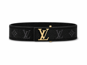 Bracelet LV en cuir noir et doré