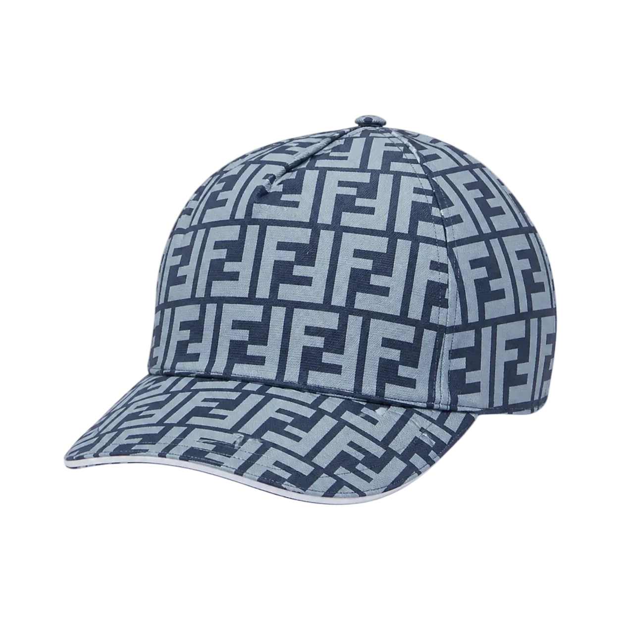 Casquette de baseball en tissu jacquard FF bleu et blanche