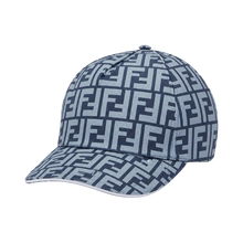 Casquette de baseball en tissu jacquard FF bleu et blanche