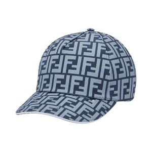 Casquette de baseball en tissu jacquard FF bleu et blanche