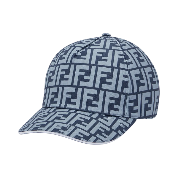 Casquette de baseball en tissu jacquard FF bleu et blanche