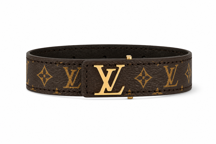 Bracelet LV en cuir marron