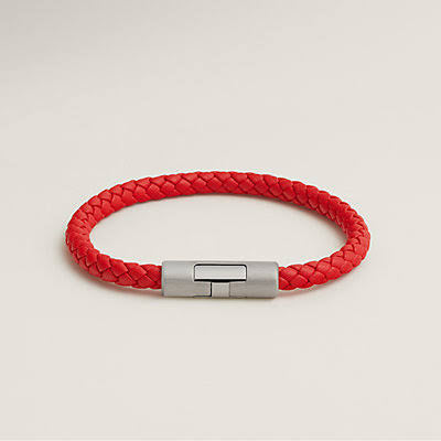 Bracelet Hermès rouge et argenté
