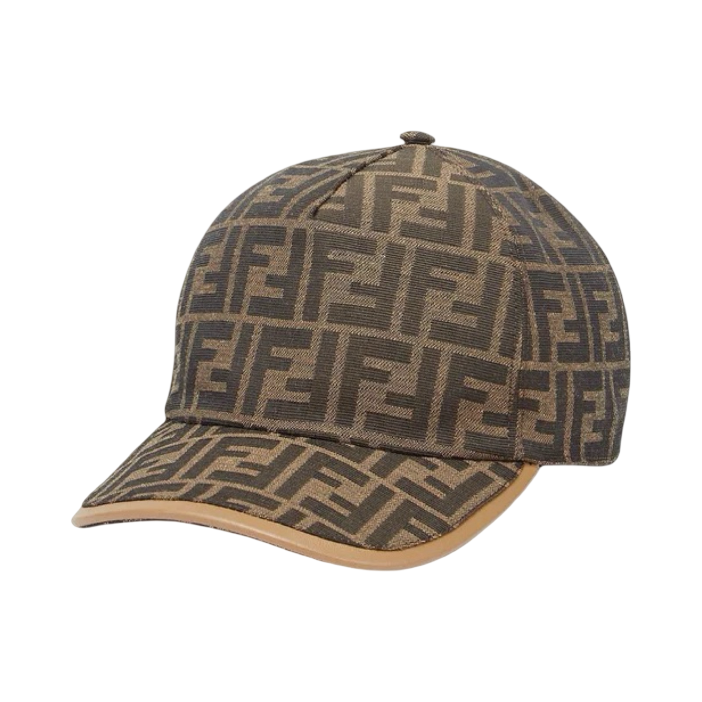 Casquette de baseball en tissu jacquard FF brun