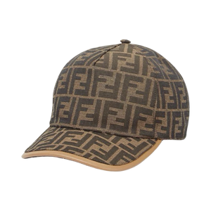 Casquette de baseball en tissu jacquard FF brun